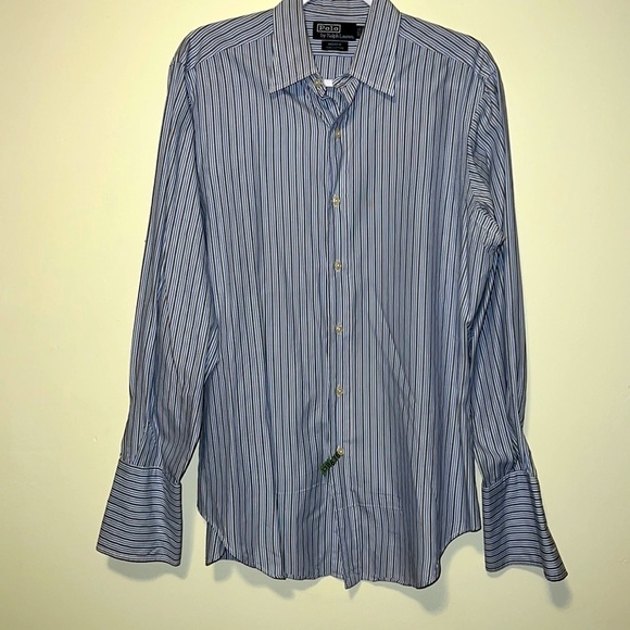 Mens Polo Ralph Lauren ANDREW style button shirt size 15.5 x 33 cufflink sleeve - Picture 1 of 6
